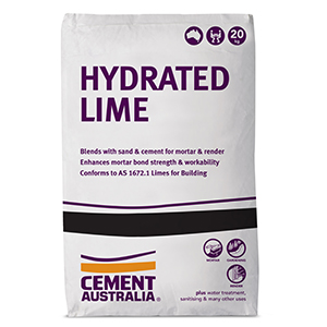 Picture of a 20kg bag of Hydrated Lime.