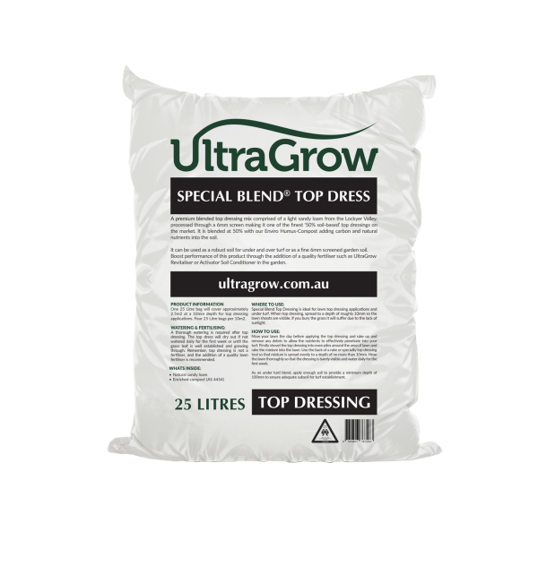 Photo of a bag of UltraGrow Special Blend Top Dressing Soil | Featured Image for UltraGrow Special Blend Top Dressing Soil Product Page by Centenary Landscape Supplies.