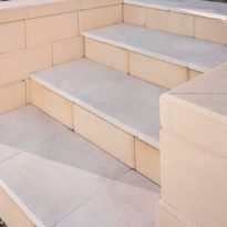 Steps constructed from limestone coloured Hayman blocks | Featured image for Hayman Range.