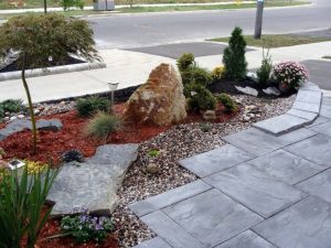 Image of a Garden on the front of a house | Featured image for Why Every Great Garden Starts with Hardscaping Blog