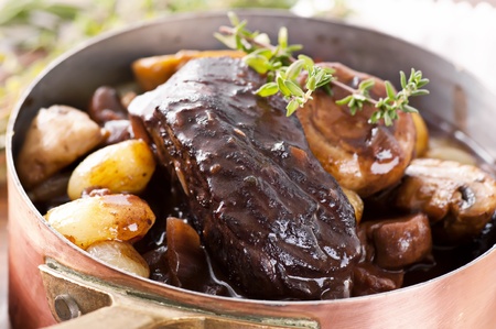 Beef bourguignon served with Thyme