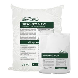 5 kilogram and 20 kilogram bags of Nitro-Pro Maxx professional lawn building fertiliser | Featured image for Nitro-Pro Maxx Professional Lawn Builder.