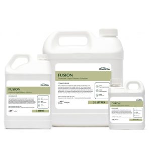 Photo of bottles of Liquid Humus Solution | Featured Image for Fusion Premium Liquid Humate Product Page by Centenary Landscaping Supplies.