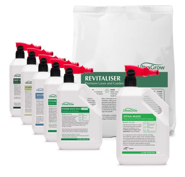 Group photo of UltraGrow fertiliser products | Featured Image for UltraGrow Garden Care Bundle Product Page by Centenary Landscaping Supplies.