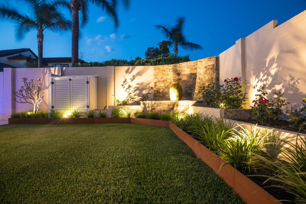 Photo of garden bed with plants in it created with FormBoss REDCOR Steel Edging.